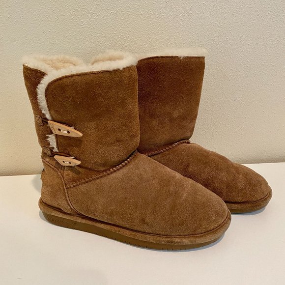 BearPaw Shoes - BEARPAW Abigail Hickory Boot Cow Suede Sheepskin Wool Womens Size 9